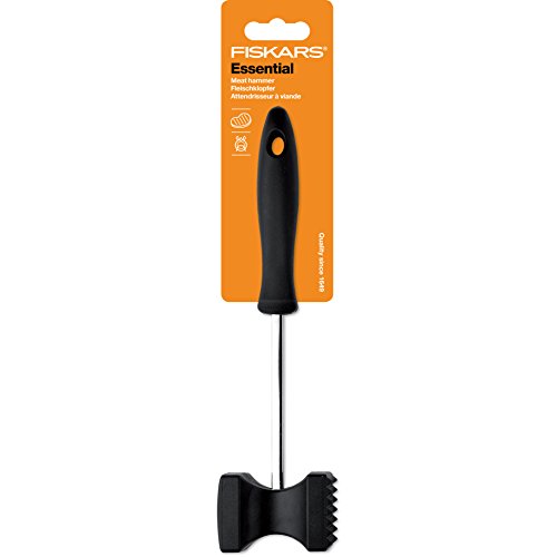 Fiskars Fleischklopfer, 19,6 x 6,9 x 4,7 cm, Stahl/Kunststoff, Essential, Schwarz, 1023792 - 3