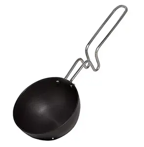 Wonderchef Aluminium Hard Anodized Large Tadka Pan (2.4mm, 10mm, Black)
