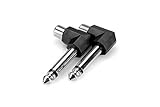 Connector 1: 1/4 TS Hosa GPR123 - Cable RCA a jack TS (6.3 mm, adaptador, acodado), color negro
