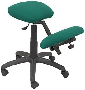 Piqueras Y Crespo Model 37 g – Ergonomic Office Stool, Swivel and Height Adjustable Knee – Covered In Fabric Green Bali (Adjustable)