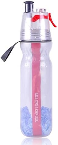500ML/17OZ Insulated Spray Water Bottle With Straw Squeeze Double Wall Red (L.G.)