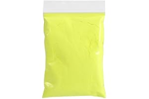 ZJCHAO Polvere fluorescente, polvere di colore scuro nel bagliore, pigmenti professionali fosforescenti, fosforescenti e non tossici, polvere di bagliore di resina epossidica, polvere di mica(giallo)