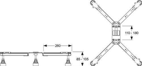 Mepa Duschwannenfuß Wannenfuß Füße Stahl + Acryl Typ BW-5 SF 150 140 - 2