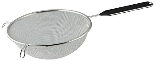 Fackelmann 42372 Sieb, 20 cm, verzinnt Griff, schwarz