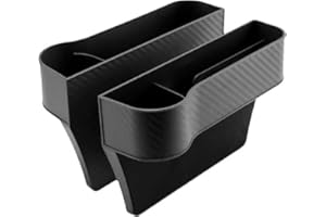 ZIOFY Car Seat Gap Filler 2 Pack, Car Seat Gap Organiser for Driver & Passenger Seat with Cup Holder,Pu Leather Car Seat Storage Box with Usb Charging Hole, Upgraded Multi-Function Car Seat Organiser(Black)
