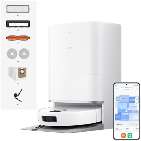 XIAOMI 5 Robot aspirapolvere con lavaggio, 20000 Pa, navigazione dToF