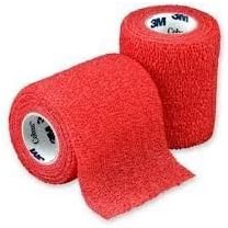 3M Coban Self Adherent Bandage, Red, 7.5cm Wide x 4.5m Long