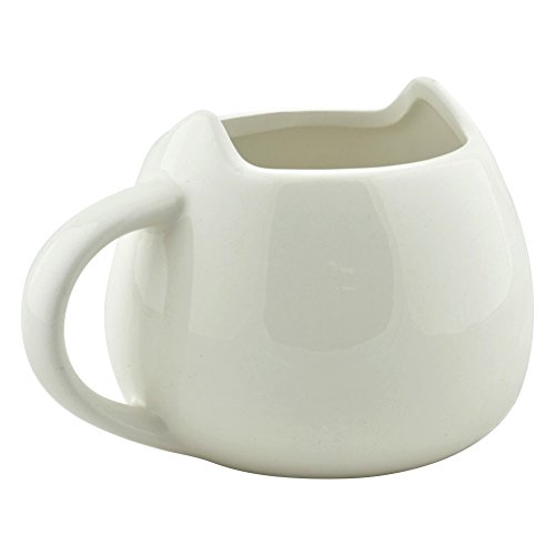 Cozyswan ® Kaffeetasse aus Keramik BECHER Lovely Süße kleine Katze-Obertasse, weiß - 3
