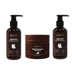 Deviyans Frizz Control Hair Combo for Dry & Damaged Hair,Frizz Free Hair, Hydration, Paraben Free, Strengthening, Hair Fall Control, Clean Scalp, Scalp Repair, Hair Repair, All Hair Types