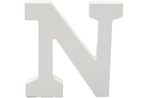 HOME SOLAZZIA Decorative White Wooden Letters and Numbers 15cm (N)