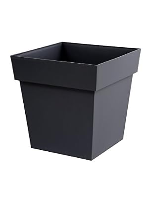 EDA Plastiques Pot carré TOSCANE Gris anthracite 39 x 39 x 39 cm 13627 G.ANT SX3