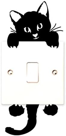 Black Cat Light Switch Stickers, Eenkula Cute Wall Decals for Nursery Room or Bedroom