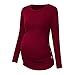 Produktbild Umstandsmode Damen Still-Unterhemd Stillshirt Unterhemdshirt Schwangerschaft Klassisch Einfarbig Langarmshirt Rundhals Sweatershirt Oberteile Bluse Tops mit Taste Schwarz Grau Rot Blau Grün...