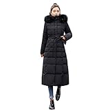 iHENGH Neujahrs Karnevalsaktion Damen Winter Jacke Dicker Warm Bequem Slim Parka Mantel Lässig Frauen Oberbekleidung mit Kapuze Lange mit Baumwoll Innenfutter Taschen Pullover