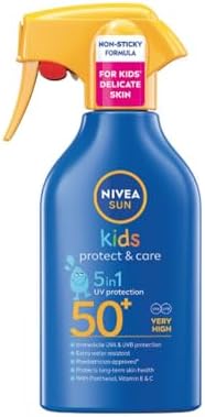 NIVEA SUN Protect & Care - Spray solare per bambini, SPF50+, 250 ml