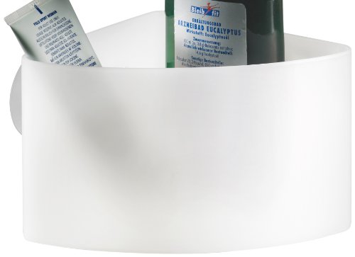 Authentics 1042928 Eckwandcontainer CONER CADDY / inkl. Saugnapf zur Befestigung / 14 x 10,5 x 14 cm / weiß transluzent