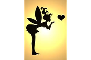 SOLITARYDESIGN Vintage Shabby Chic Stencil Fairy Pixie Blowing Heart A4 297x210mm for Furniture Wall Art