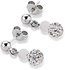 COEUR DE LION White Swarovski Crystal with Howlite Pierced Earrings 4847/21-1400
