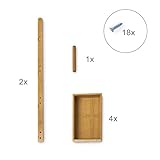 Relaxdays Bambus Badregal H x B x T: 75 x 25 x 18 cm Praktisches Badezimmerregal als Ablageständer mit 4 Körben als Bambus-Butler Korbregal aus natürlichem Holz für Badezimmer und Feuchträume, natur - 5