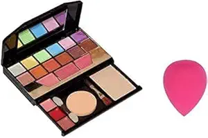 Womens & Girls Mini Tya 5024 Multicolour Makeup Kit and 1 Pink Beauty Blender - (Pack of 2)