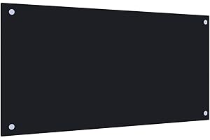 AUVYI Küchenrückwand aus Hartglas 80x40 cm Schwarz Spritzschutz Glas Herd Spritzschutz Küche Glas Hinter Herd Küchen Wandschutz Glasplatte Küche