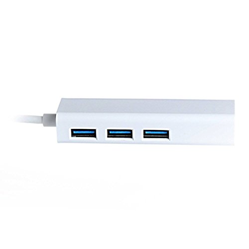 ELEGIANT USB 3.1 Typ C Hub 3 Prot USB 3.0 Hub mit Ethernet Adapter für neue MacBook 12” Chromebook Pixel Nokia N1 und andere Geräte mit USB C Port 0.66 Füße / 20cm weiß - 4