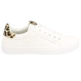 Zapatilla con cordones Zapatilla clásica Plana. de Punta Redonda con Cordones. Estampado de Leopardo en el contrafuerte y lengüeta.
