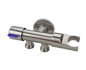 NEXOMS SSAV03H 304 Grade Stainless Steel 2-IN-1 Angle Valve with Wall Flange