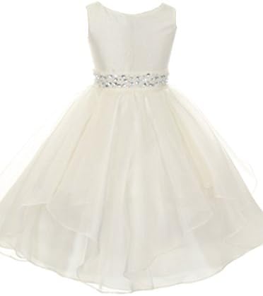 Flowerry Girls Satin Tulle Flower Girl Dresses Wedding Party Toddler Dressess 14T Ivory