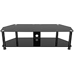 King Universal Black Glass TV Stand 140cm suitable up to 65" inch for HD Plasma LCD LED OLED Curved TVs