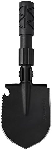 CHANGLIN Mini Military Folding Shovel 1.5mm Thickness Multi Purpose Tool Digging/Sawing/Cutting/Picking/Prying/Hammering/Bottle Opening Survival Shovel for Outdoor Camping/Hiking