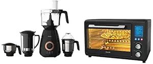 PHILIPS HL7707/00 750W Mixer Grinder with Jars & HD6976/00 36-Litre Digital Oven Toaster Grill, 2000W, with Opti Temp Technology, Temperature control, Convection Mode, 7-level browning function