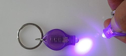 UV-LED Schlüsselanhänger mit AN / AUS Knopf, 1er UV – LED & Schlüsselring - 2