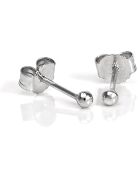 9ct Weißgold 2mm Kugel Ohrstecker