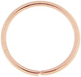 Small Silver Rose Gold 22 Gauge ( 0.6MM ) - 1/4 Inch ( 6MM 8MM 10MM ) Length Seamless Continuous Nose Hoop Ring (10MM, ROSE GOLD)