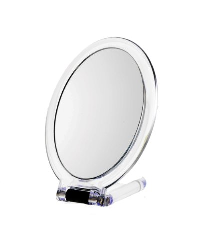 Danielle D217 Ultra Vue Oval Folding Hand Held Mirror, Clear Acrylic