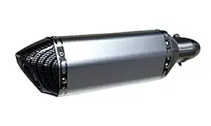 Open Throttle Racers Basic Triangle Design 51 MM Inlet Stainless Steel Universal Slip-On with DB Killer Mid size Silver