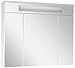 Produktbild FACKELMANN 80944 Spiegelschrank Kara Bianco, 3 Türen, 6 Glaseinlegeböden, 1 Leuchtstoffröhre 13 W, Schalter/Steckdose, BxHxT: 80 x 70 x 22.5 cm