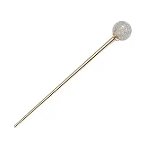 LEORX Metal Hair Stick Shiny Long Hair Pins Simple Decorative Hair Chopsticks for Buns (Silver)