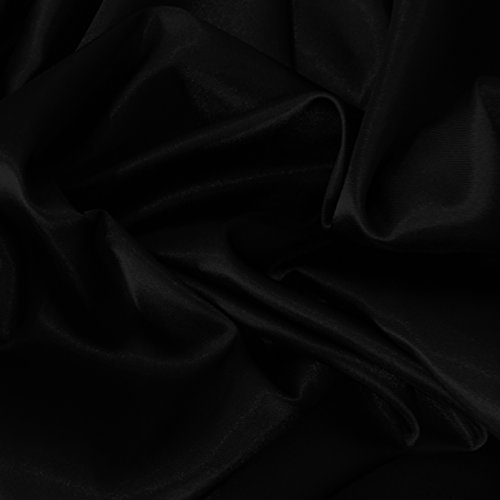 Schwarz seidig Liquid Satin Stoff Luxus Kleid, Dance & Craft Stoff 150 cm (149,9 cm) breit, Meterware,
