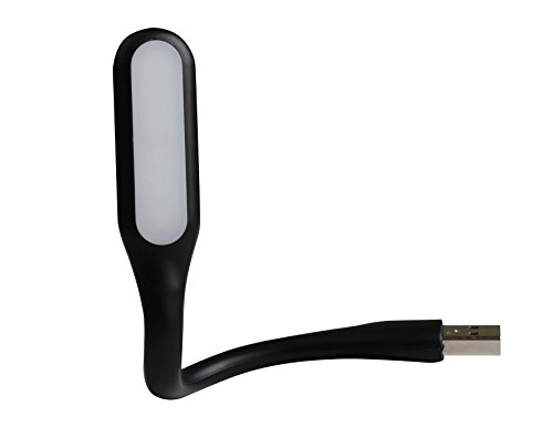 LED USB Lampe – SCHWARZ – Flexibles Licht für den USB Anschluss – für Notebooks, Tablets, Powerbanks, PC – Nur 2,5 Watt – Nachtlampe, Leselampe, Laptoplampe BERTRONIC ® - 2