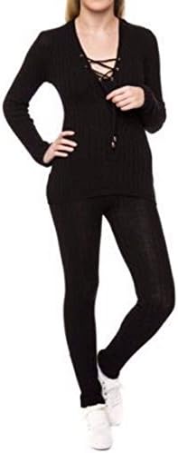 Womens Lace Up Tracksuit, Black, S/M (UK 8-10)