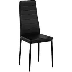 tectake Lot de Chaise de Salle à Manger 41x45x98,5cm - diverses Couleurs et modèles au Choix - (6X Noir | No. 401848)
