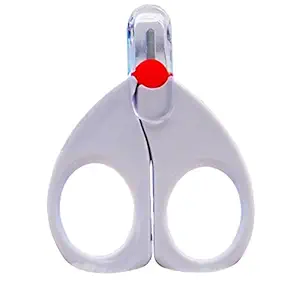 FOK Baby Safety Nail Scissor with Circular Cutter Plastic Cover Head - Assorted Colour