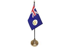 UKFLAGSHOP Pack Of 3 Hong Kong Old Colonial Desktop Table Centrepiece Flag Flags With Gold Bases Ideal For Party Conferences Office Display