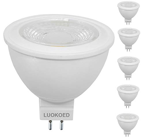 Foco LED Mr16 COB blanco natural, 4000 K, equivalente a 50 W, 500 lm, 5 unidades, Warm White 2700k, GU5.3, 5.50W 230.00V