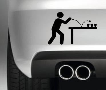 EXIT MAN BEER PONG FUNNY BUMPER STICKER CAR VAN DECAL DRIFT VINYL GRAPHIC