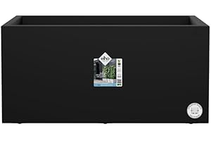 Elho Vivo Next Lang 60 – doniczka do użytku wewnątrz i na zewnątrz – Ø 59,0 x wys. 29,2 cm – czarna/czarna Living