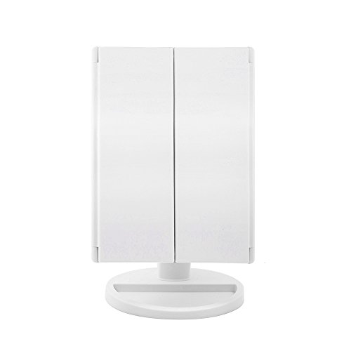 Licht Make-up Spiegel, Lupe Travel Kosmetikspiegel, beleuchtet Spiegel, Tisch verstellbar beleuchtet Kosmetikspiegel mit drei-Wege LED-Touch Bildschirm Tisch Schreibtisch Spiegel für Zahnseide Make Up (Pink) - 8