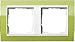 Produktbild Gira 0212743 Abdeckrahmen 2-fach Event klar grün mit reinweißem Zwischenrahmen